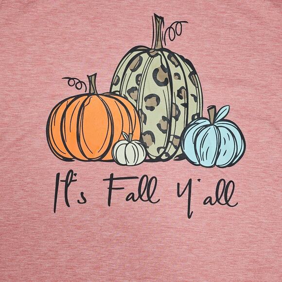 Fall Season Pumpkins Tee Shirt "It's Fall Y'all" Women's Large - Picture 3 of 9
